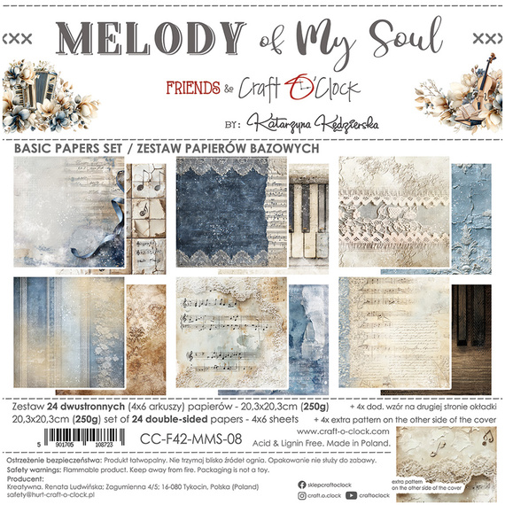 Set of scrapbooking papers 20x20 - Craft o'clock - Melody of My Soul - BASIC