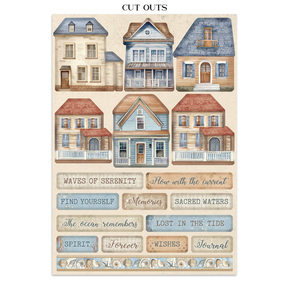 Junk Journal set of papers, stickers and elements - Silent Sea - Stamperia