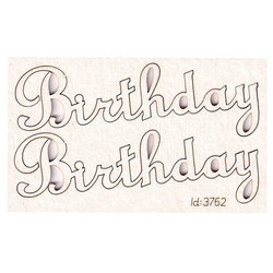 Chipboard Lettering Birthday - 2 pcs
