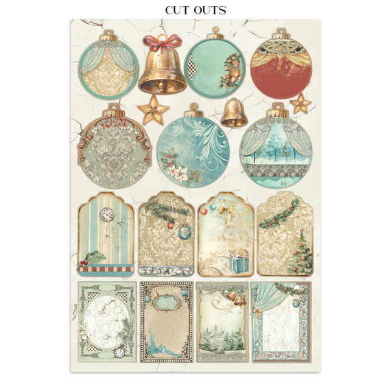 Junk Journal set of papers, stickers and elements - Alice in Christmas - Stamperia 