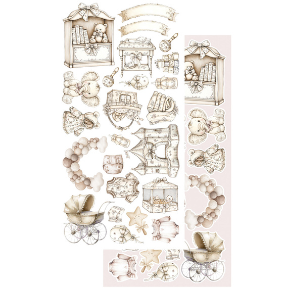 Set of 15x30 scrapbooking papers - Alchemy of Art - The Baby Girl