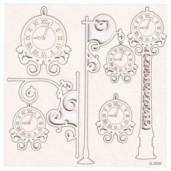 Chipboard clocks set - Park Avenue clock mix 