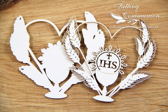 Chipboard - heart - 2 layers - Tatting Communion 