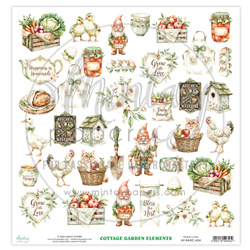 Paper with scrapbooking elements 30x30 - Mintay - Cottage Garden