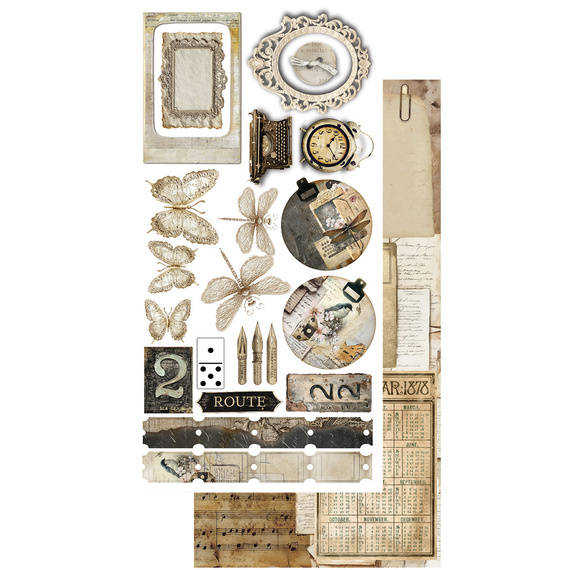 Set of 15x30 scrapbooking papers - Alchemy of Art - In silence, old times