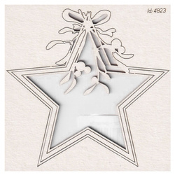 Chipboard - Christmas star - Mistletoe