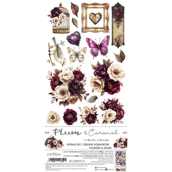  Scrapbooking accessories set - Craft o'clock - Plum & Caramel - Flowers & More