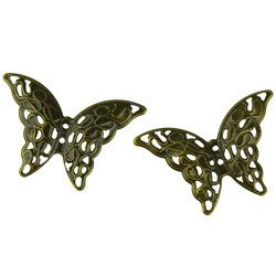 10 ANTIQUE BRONZE BUTTERFLY EMBELLISHMET