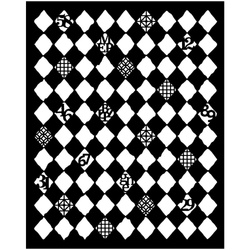 Stencil mixed Media 3D 20x25cm - Furry Friends background rhombuses - Stamperia