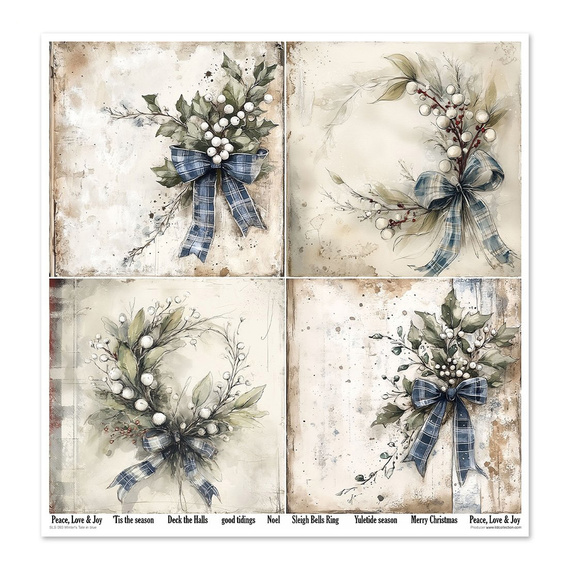 Set of scrapbooking papers 30x30 - Winter's Tale in blue