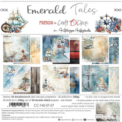 Set of scrapbooking papers 20x20 - Craft o'clock - Emerald Tales