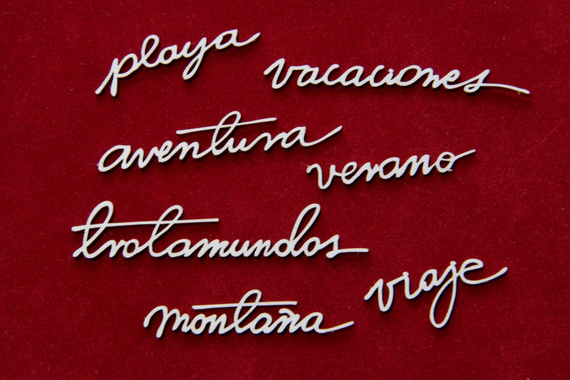 Chipboard holidays - Spanish Lettering - Vacaciones - Brush art script