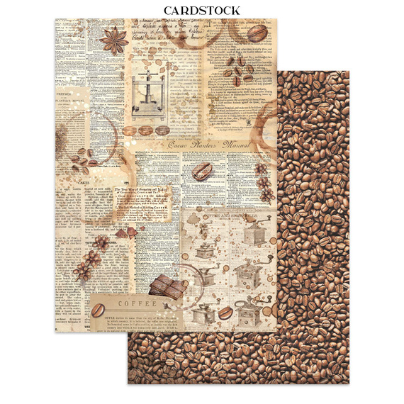 Junk Journal set of papers, stickers and elements - Coffee & Chocolate - Stamperia 