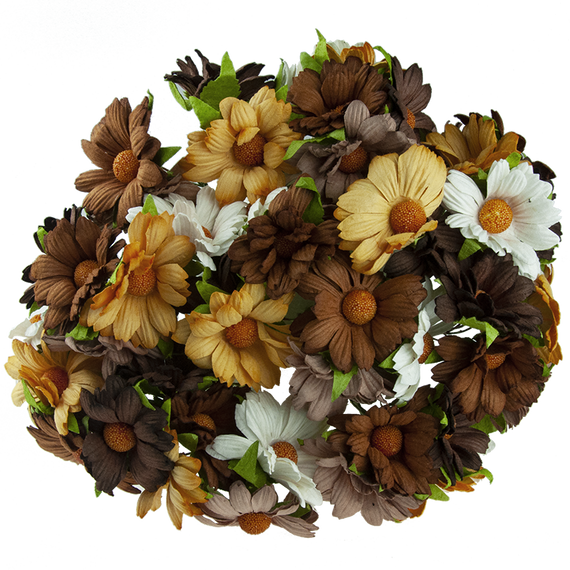 50 MIXED EARTH MULBERRY PAPER CHRYSANTHEMUMS