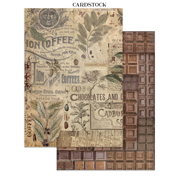 Junk Journal set of papers, stickers and elements - Coffee & Chocolate - Stamperia 