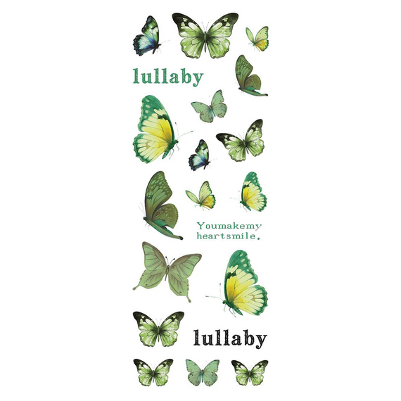 Stickers foil - Green and blue butterflies