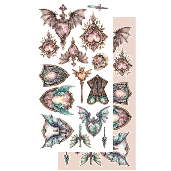Set of 15x30 scrapbooking papers - Alchemy of Art - In purple color