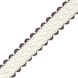White lace with brown ends - 1m