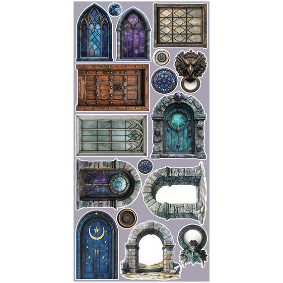 Time scrapbooking accessories set - Craft o'clock - Plum & Caramel - MIX