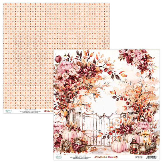Set of scrapbooking papers 30x30 - Mintay - Rust & Rose