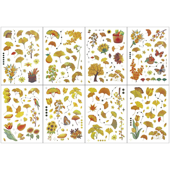 Stickers foil - Yellow flowers and leaves
