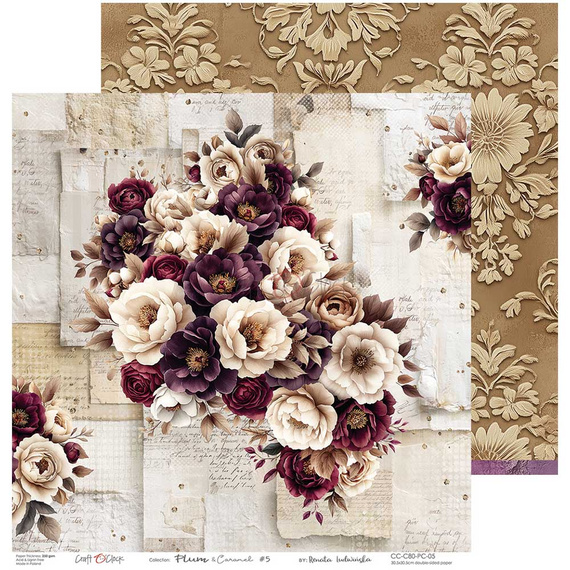 Set of scrapbooking papers 30x30 - Craft o'clock - Plum & Caramel