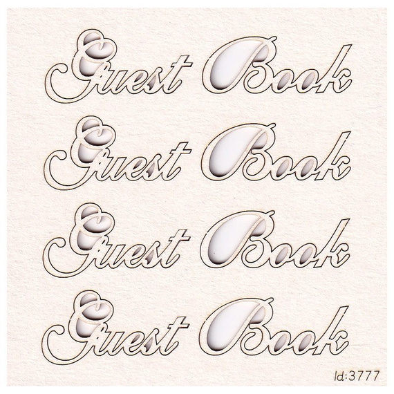 Chipboard Lettering Guest Book - 4 pcs