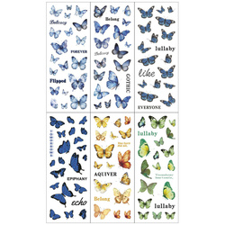 Stickers foil - Green and blue butterflies