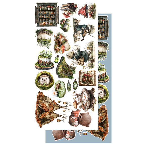 Set of 15x30 scrapbooking papers - Alchemy of Art - Friends of the Forest, kids
