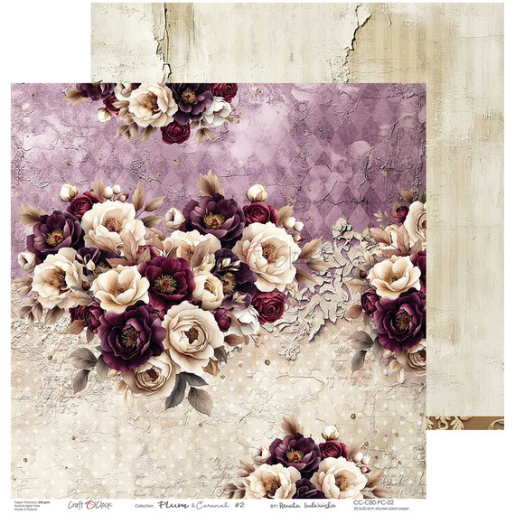 Set of scrapbooking papers 30x30 - Craft o'clock - Plum & Caramel