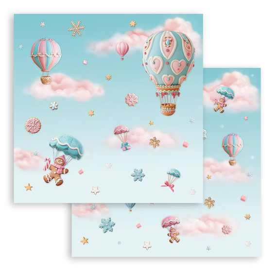 Set of 30x30 scrapbooking papers - Stamperia - Candy Christmas 
