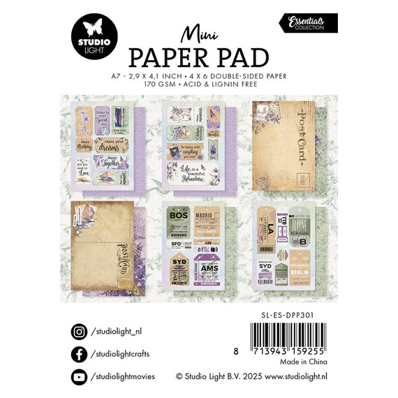 A7 set of papers with scrapbooking elements - Happy Memories