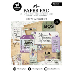A7 set of papers with scrapbooking elements - Happy Memories