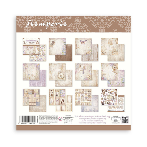 Set of scrapbooking papers 30x30 - Quiet Days - Stamperia