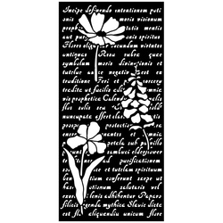Stencil mixed Media 3D 12x25cm - Herbarium Silvae letter and flowers - Stamperia
