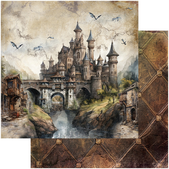 Set of 30x30 scrapbooking papers - Alchemy of Art -  The Legends of the Dragons