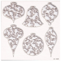 Chipboard square frames - Monograce - christmasballs 