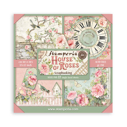 Set of 30x30 scrapbooking papers - Stamperia - House of Roses