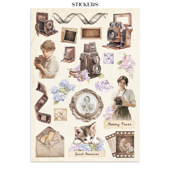Junk Journal set of papers, stickers and elements - Quiet Days - Stamperia