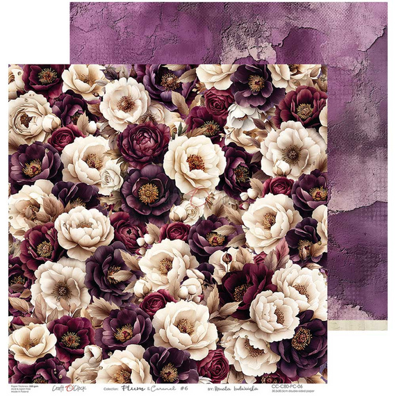 Set of scrapbooking papers 30x30 - Craft o'clock - Plum & Caramel