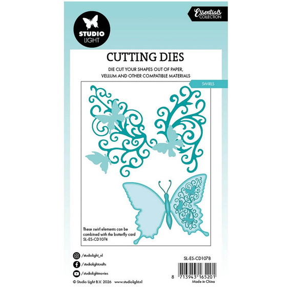 Cutting Die - StudioLight - Swirls swirls butterflies