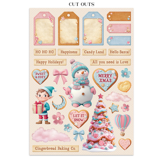 Junk Journal set of papers, stickers and elements - Candy Christmas - Stamperia