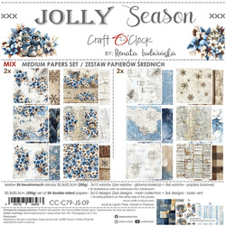 Set of scrapbooking papers 20x20 - Craft o'clock - Jolly Season mix