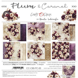 Set of scrapbooking papers 30x30 - Craft o'clock - Plum & Caramel