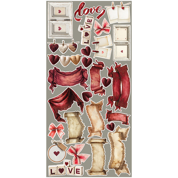 Time scrapbooking accessories set - Craft o'clock - Plum & Caramel - MIX