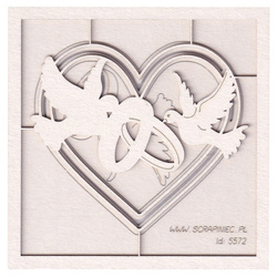 Chipboard - Love in 3D - Heart 01 - 3-layers