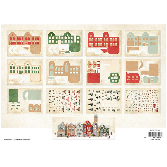 Paper Set with Elements to Create a Christmas Village - Village Christmas DIY - Studio Light
