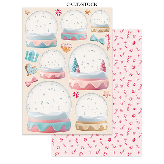 Junk Journal set of papers, stickers and elements - Candy Christmas - Stamperia