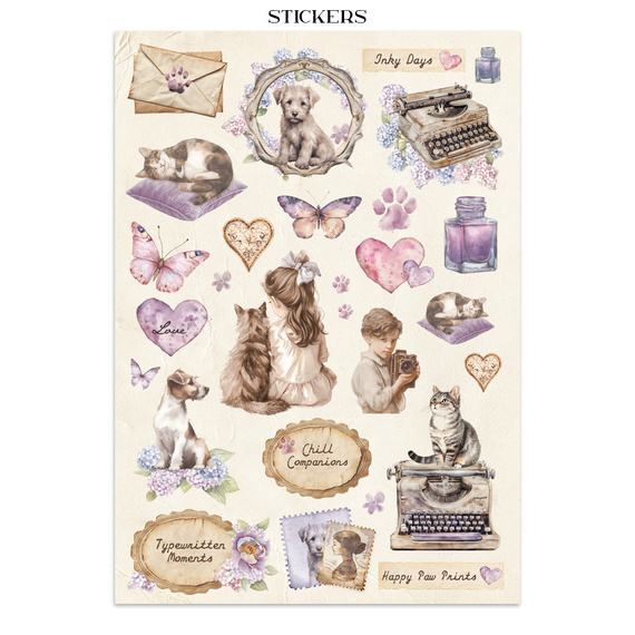 Junk Journal set of papers, stickers and elements - Quiet Days - Stamperia