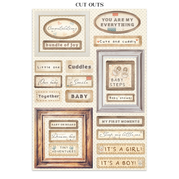 Junk Journal set of papers, stickers and elements - Baby - Stamperia 